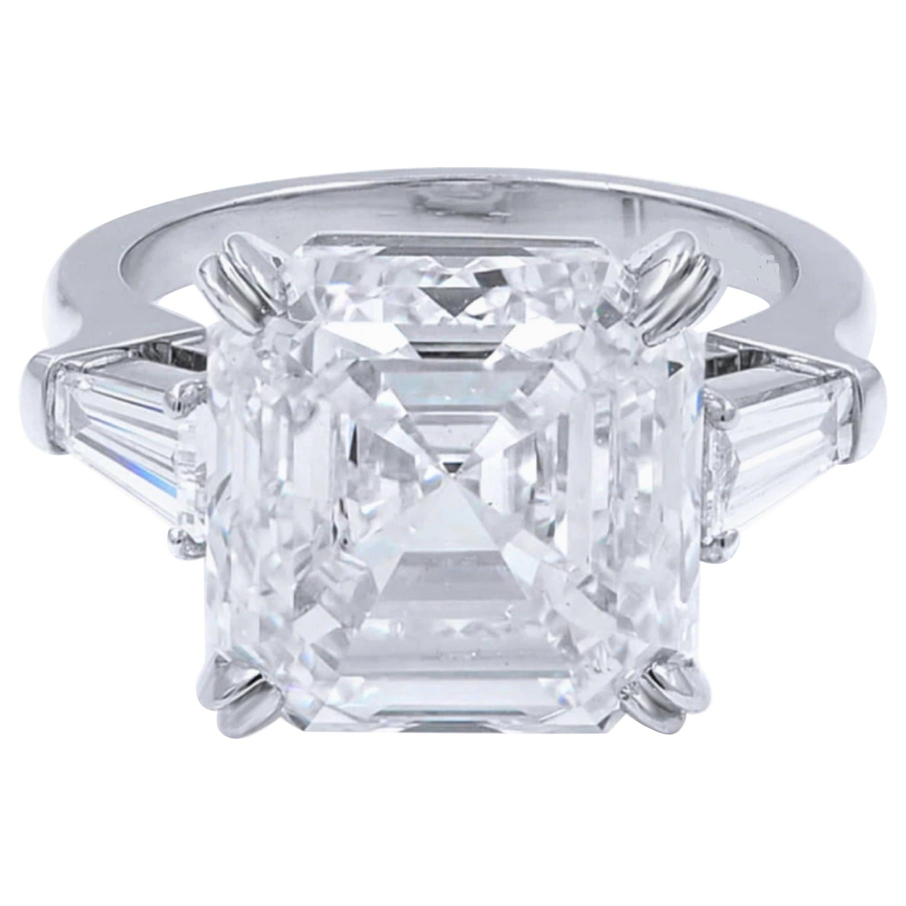 GIA Certified 3.67 Carat Asscher Cut Diamond F Color VS1 Clarity Excellent Cut