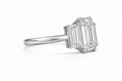 GIA Certified 3 Carat D VS1 Emerald Cut Diamond Platinum Ring