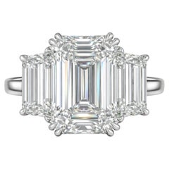 GIA Certified 3 Carat D VS1 Emerald Cut Diamond Platinum Ring