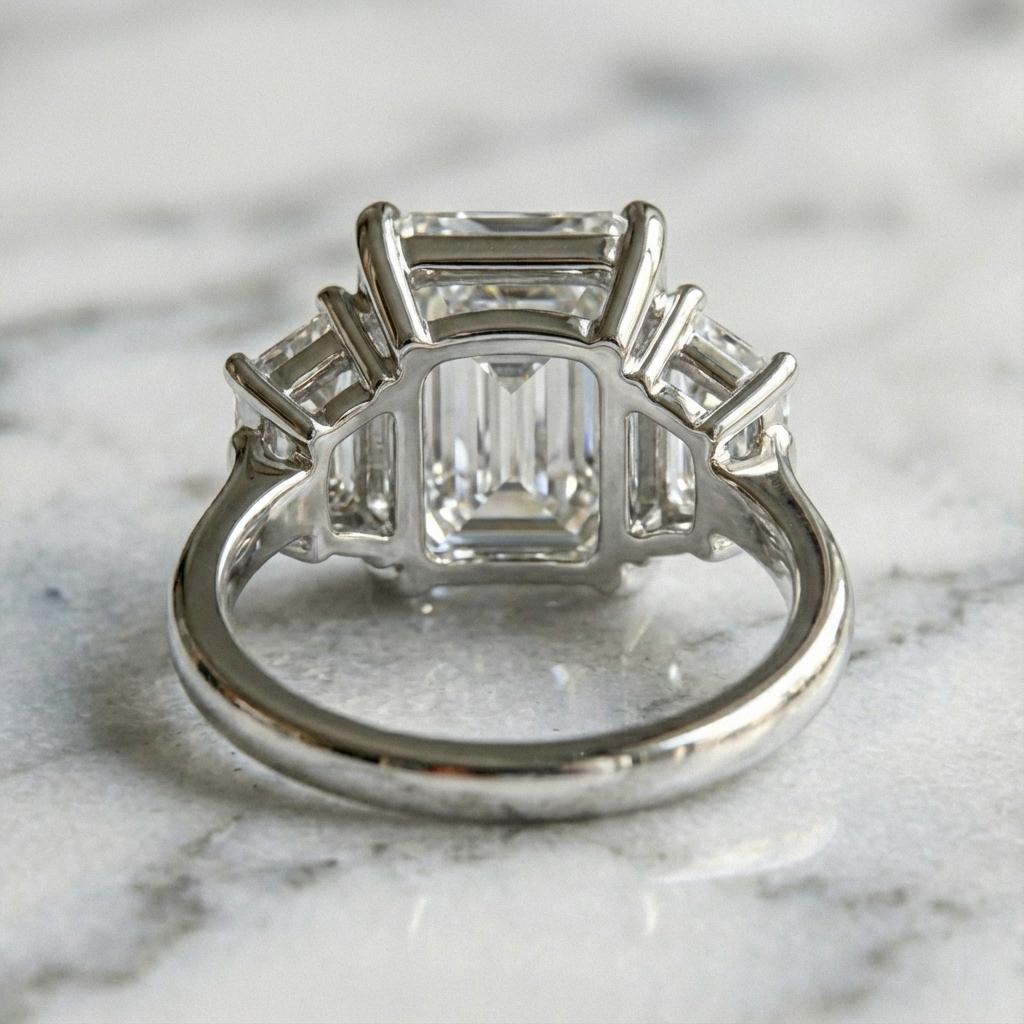 Bague en diamant certifié GIA de 3,50 carats, couleur E VS1, taille émeraude en vente 1