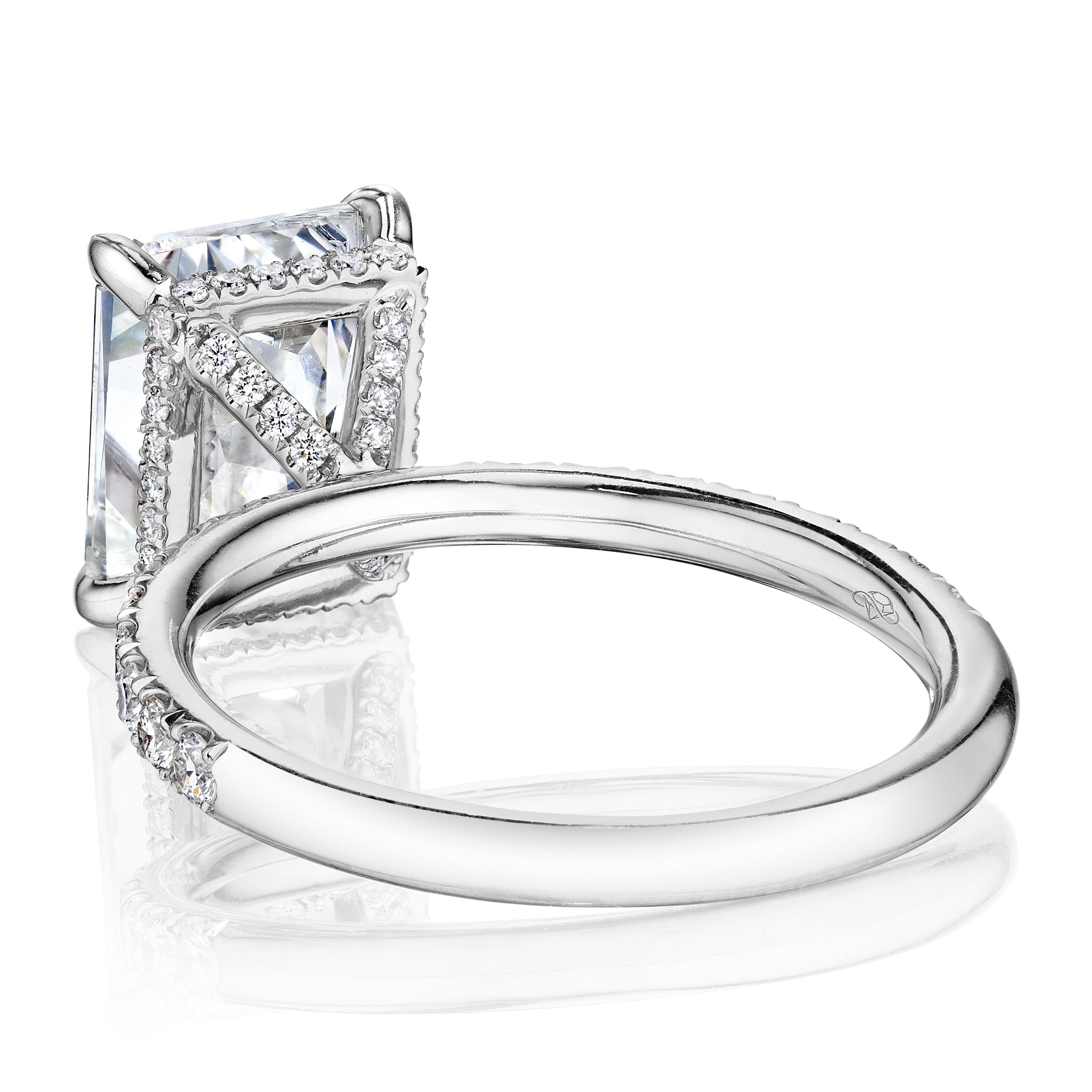 Modern GIA Certified 3.50 Carat E VS1 Radiant Diamond Engagement Ring 