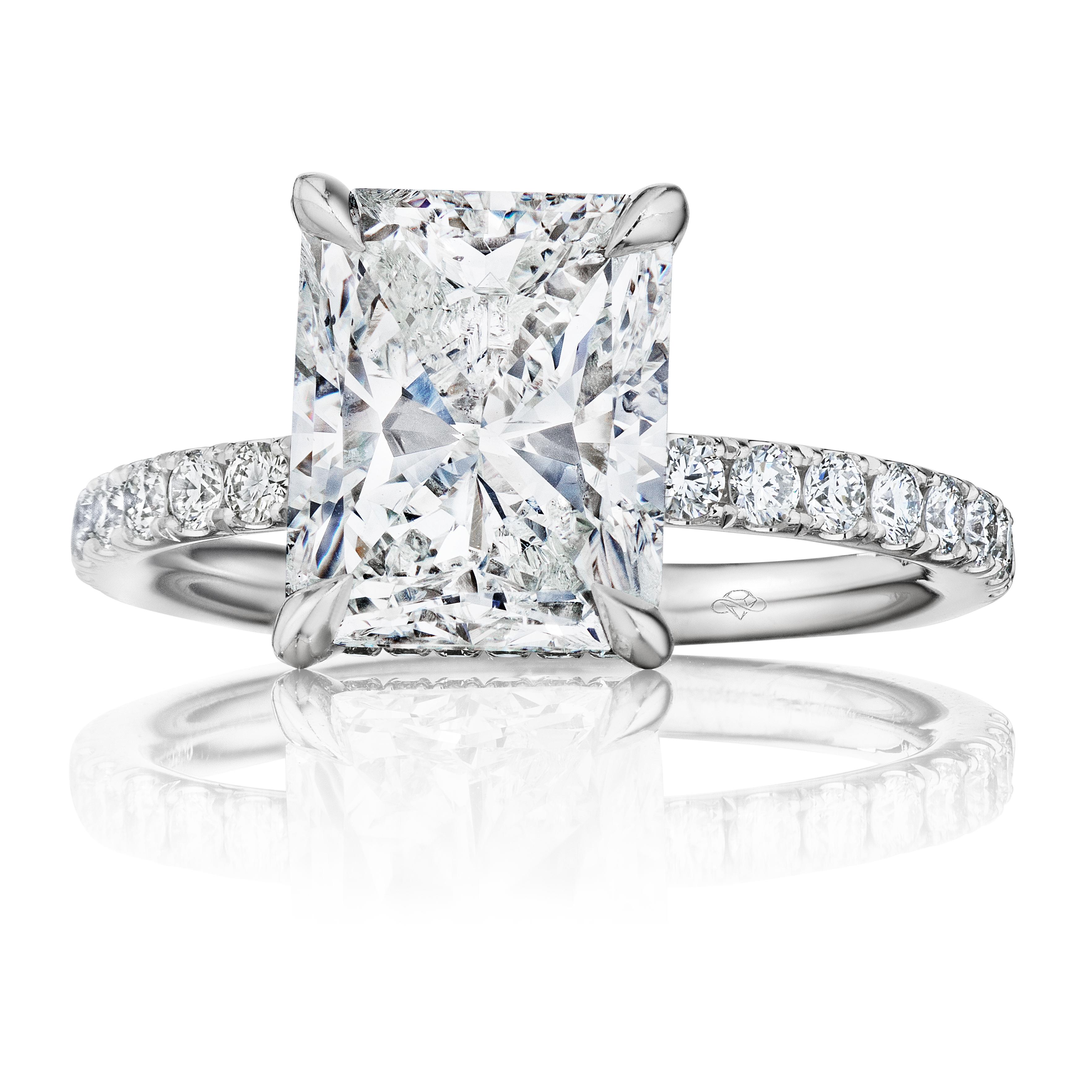 Radiant Cut GIA Certified 3.50 Carat E VS1 Radiant Diamond Engagement Ring 