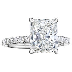 Bague de fiançailles Madison avec diamant radiant de 3,50 carats E VS1 certifié GIA