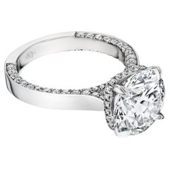 Bague de fiançailles Jazmina avec diamant rond de 3,50 carats E VS1 certifié GIA
