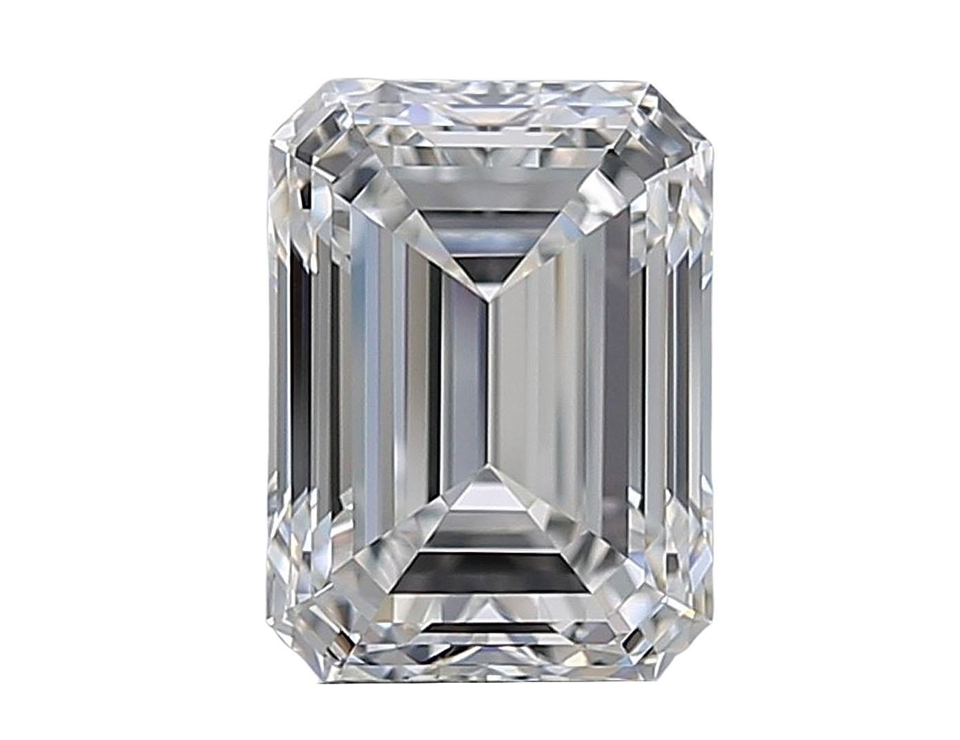 Contemporary GIA Certified 3 Carat Emerald Cut D Color Flawless Clarity Diamond Ring For Sale