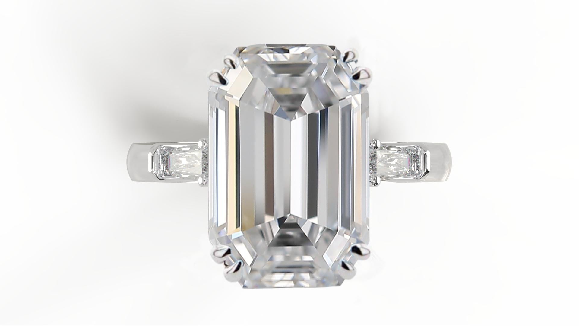 3.5 carat emerald cut diamond ring