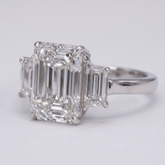 Gia Certified 3.50 Carat Emerald Cut VVS1 Clarity Diamond Ring in Platinum