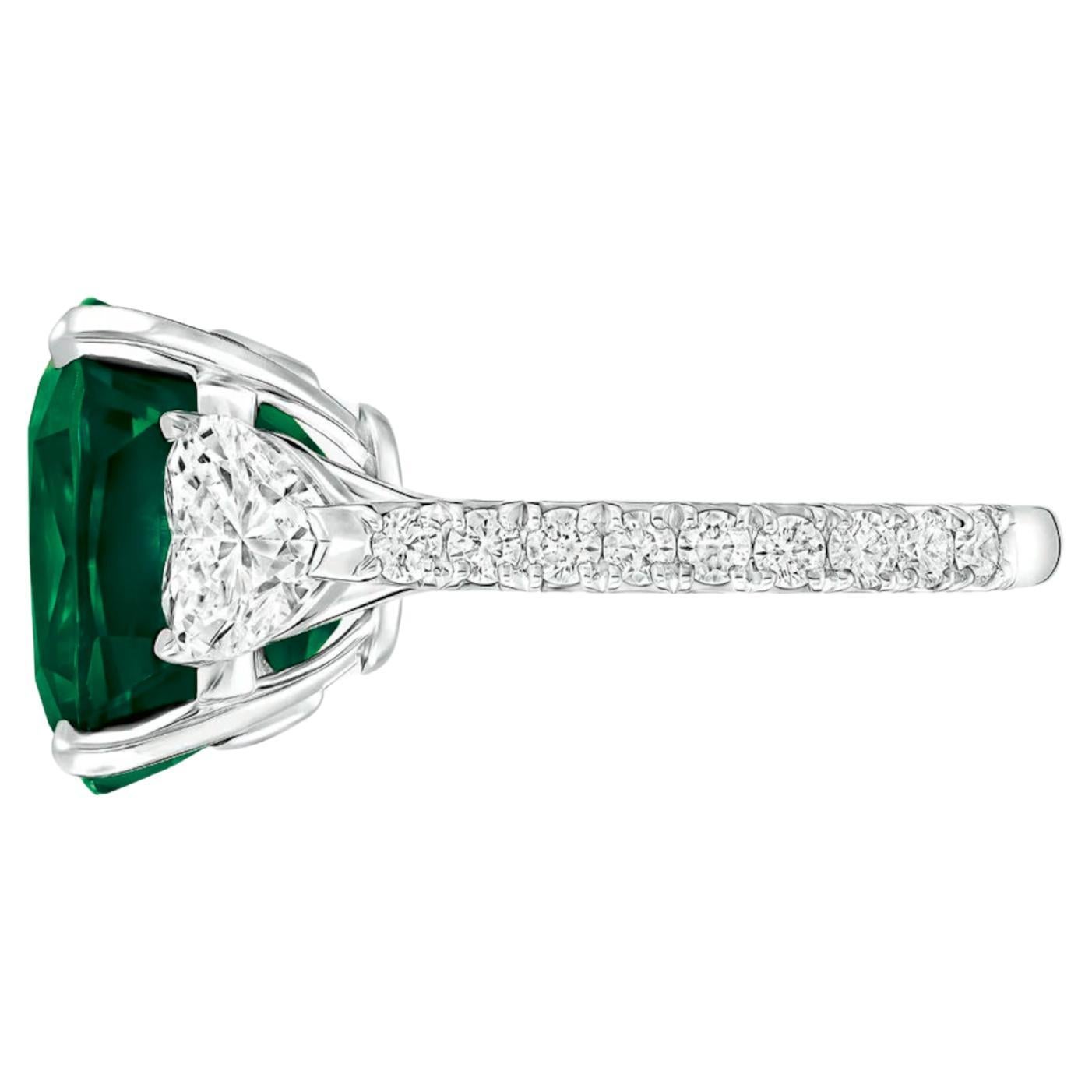 Contemporain Bague avec diamant émeraude certifiée GIA de 3.50 carats en vente