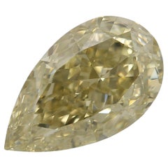 Diamante certificado por el GIA de 3,50 quilates Amarillo pardo verdoso fantasía VS2 Claridad