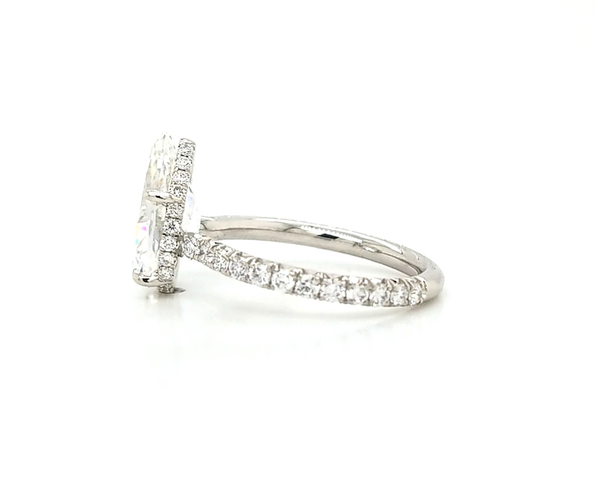 Pear Cut GIA Certified 3.50 Carat Pear Shape Diamond Platinum Engagement Ring