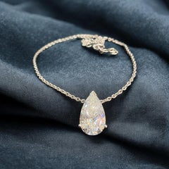 GIA zertifiziert 3,50 Karat G VS2 Birne Diamant-Halskette in 18K Weißgold 16inches