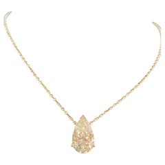 GIA zertifiziert 3,50 Karat G VS2 Birne Diamant-Halskette in 18K Weißgold 16inches
