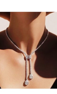 GIA Certified 3.50 Ct F/VS1 Diamonds 18k Gold Necklace