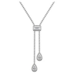 GIA Certified 3.50 Ct F/VS1 Diamonds 18k Gold Necklace