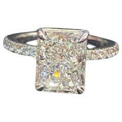 GIA zertifiziert 3,50 Ct F/VVS2 Radiant Form Diamant 18K Gold Solitär Ring
