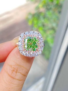 GIA Certified 3.50ct Diamond Ring with Halo White Diamonds