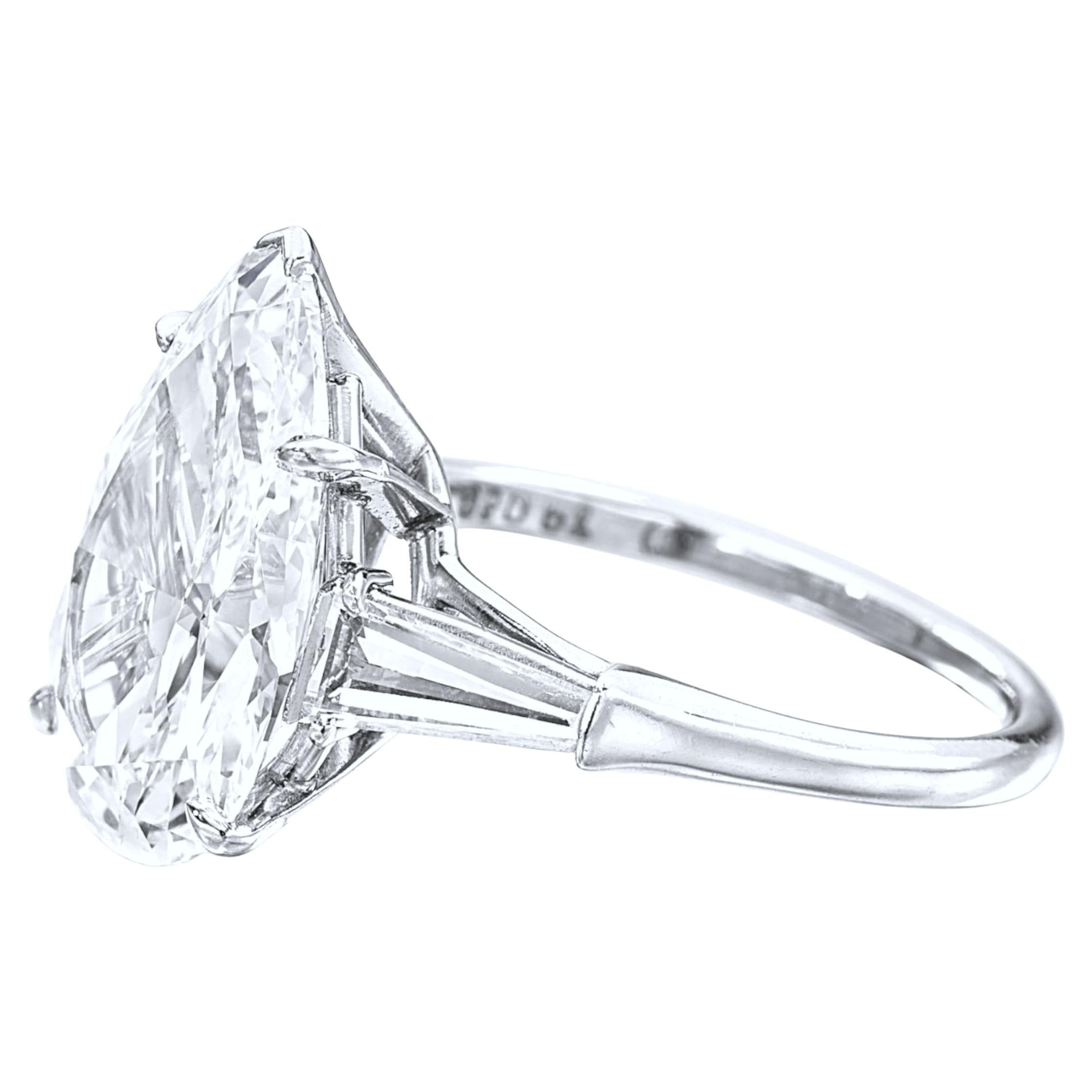 Contemporary GIA Certified 3.01 Carat  Pear Cut Diamond E Color VVS2 Clarity in Platinum For Sale