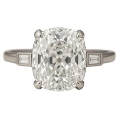 Verlobungsring mit GIA-zertifiziertem 3,51 Karat Diamant im Altminenschliff