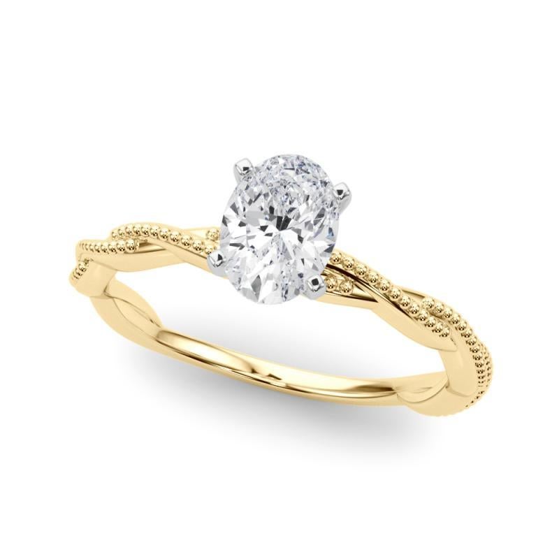 GIA zertifiziert 3.51 Karat Oval geflochtene Band Diamantring (Ovalschliff) im Angebot