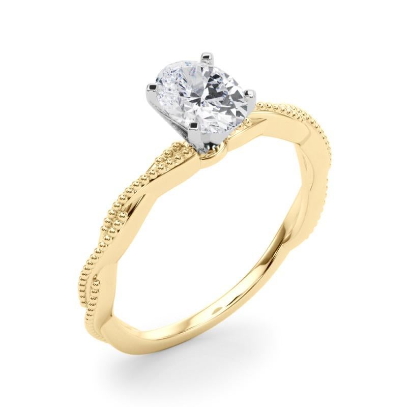 GIA zertifiziert 3.51 Karat Oval geflochtene Band Diamantring Damen im Angebot