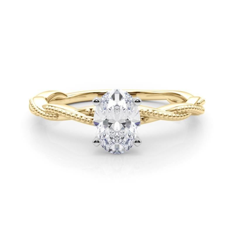 GIA zertifiziert 3.51 Karat Oval geflochtene Band Diamantring