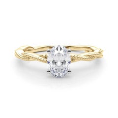 GIA zertifiziert 3.51 Karat Oval geflochtene Band Diamantring