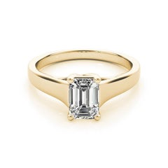 Bague à émeraude cathédrale certifiée GIA de 3,52 carats à tenons entrelacés