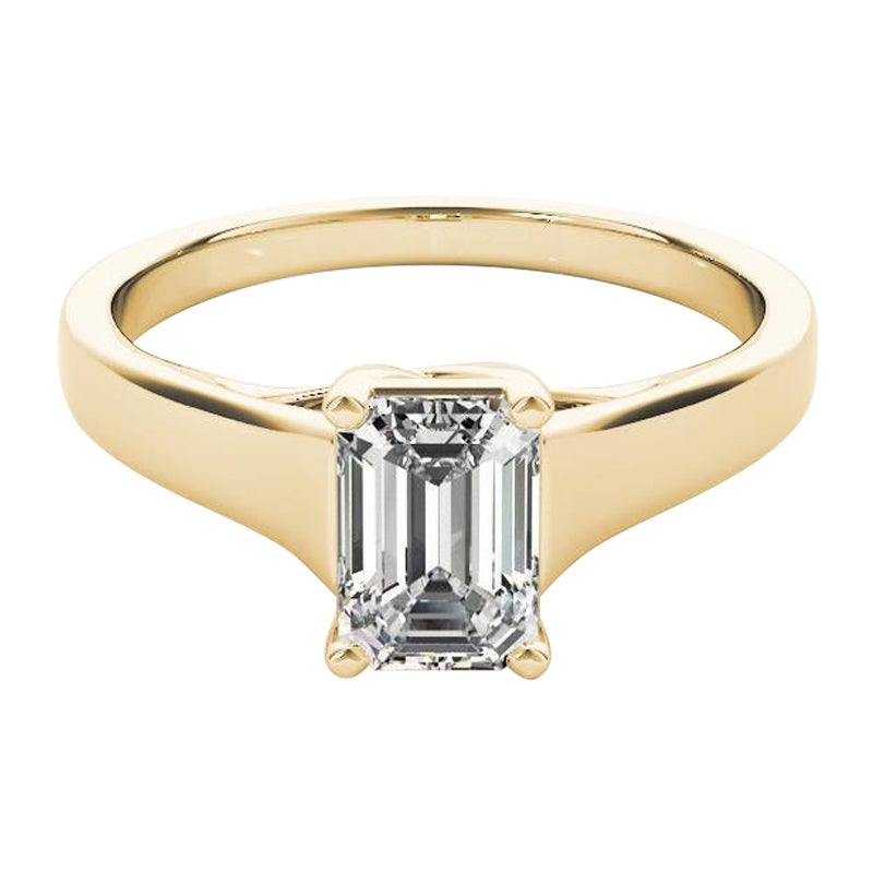 GIA Certified 3.52 Carat Entwined Prong Cathedral Emerald Diamond Ring