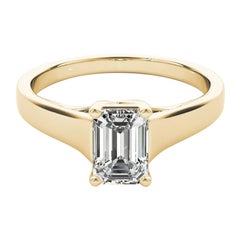 GIA Certified 3.52 Carat Entwined Prong Cathedral Emerald Diamond Ring