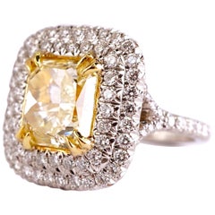 GIA zertifiziert 3::52 Karat Fancy Yellow Radiant Diamant Verlobungsring
