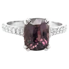 gia birthstones GIA Certified 3.52 Carat Natural Alexandrite Diamond 18KWG Ring, June Birthstone