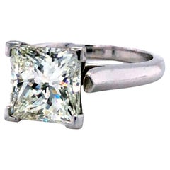 GIA Certified 3.52 Carat Princess Cut VS1 Platinum Solitaire Diamond Ring