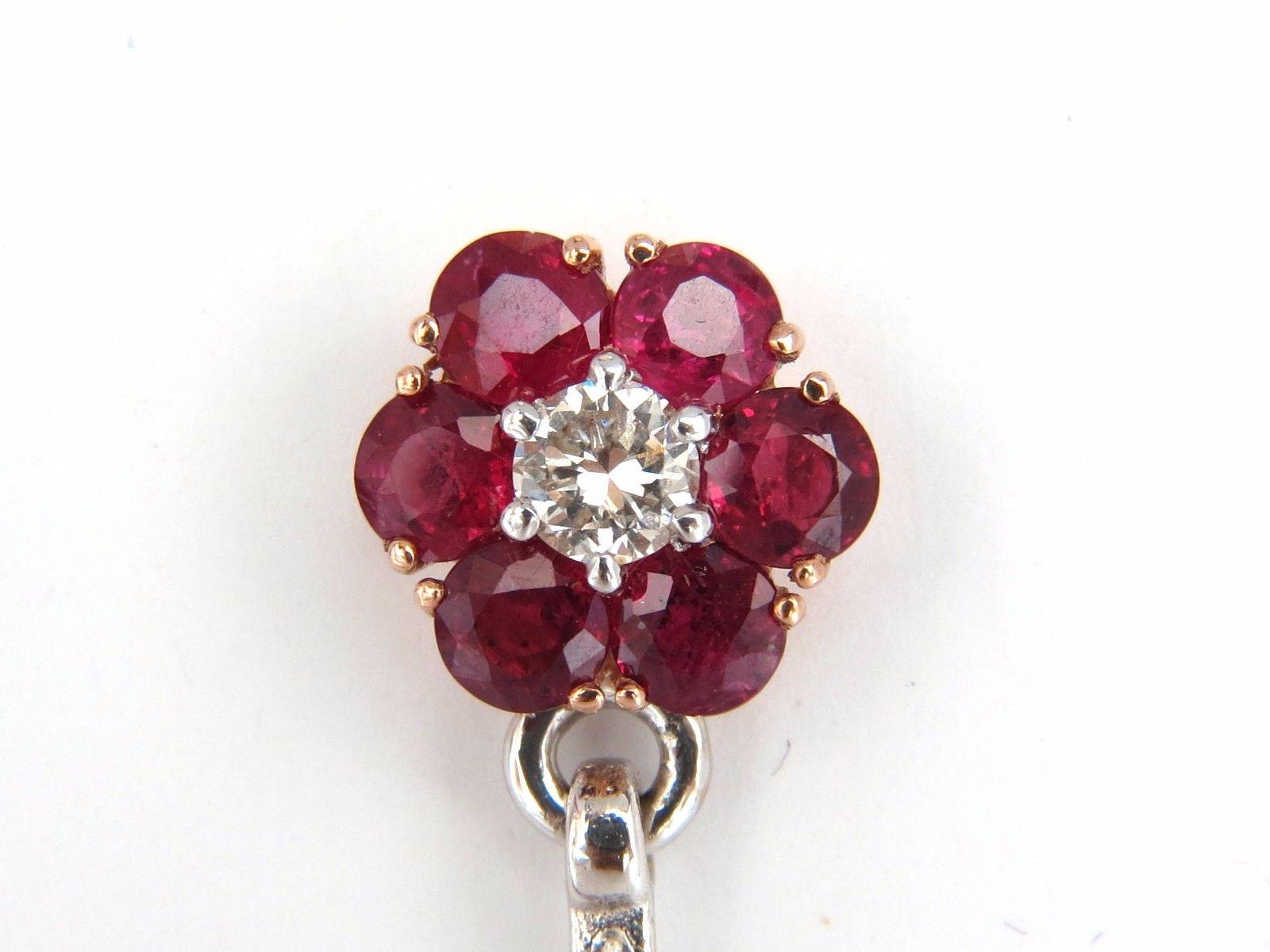 GIA Certified 35.27ct Natural Ruby Diamonds Dangle earrings 18kt Posh Priemeir For Sale 1