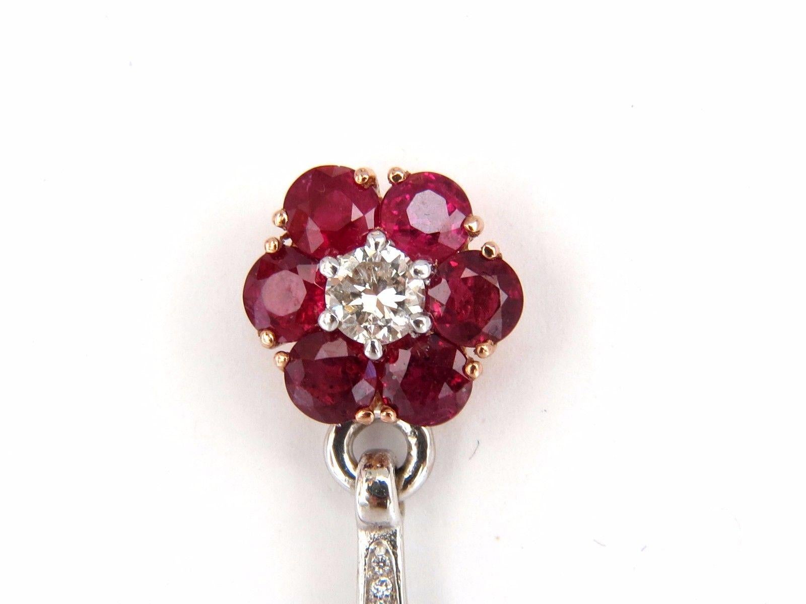 GIA Certified 35.27ct Natural Ruby Diamonds Dangle earrings 18kt Posh Priemeir For Sale 2