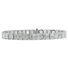 GIA Certified 35.28 Carat Emerald Cut Tennis Bracelet