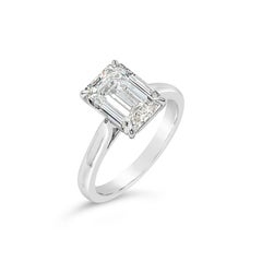 GIA Certified 3.53 Carats Emerald Cut Diamond Solitaire Platinum Engagement Ring