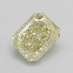 GIA Certified 3.53 Carat Fancy Light Greenish Yellow VS2 Clarity Diamond
