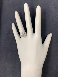 GIA Certificado 3,57 Quilates D SI1 Diamante Natural Anillo de Compromiso Moderno en Platino