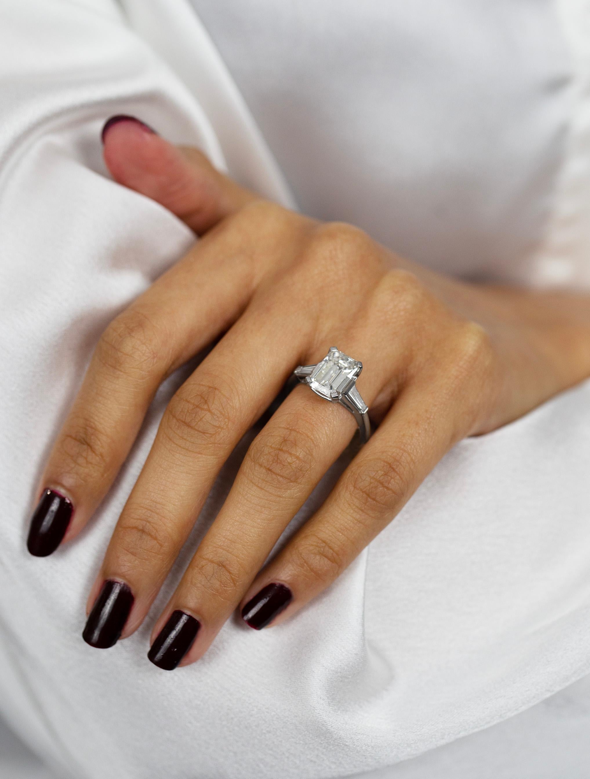 3.5 carat emerald cut diamond engagement ring