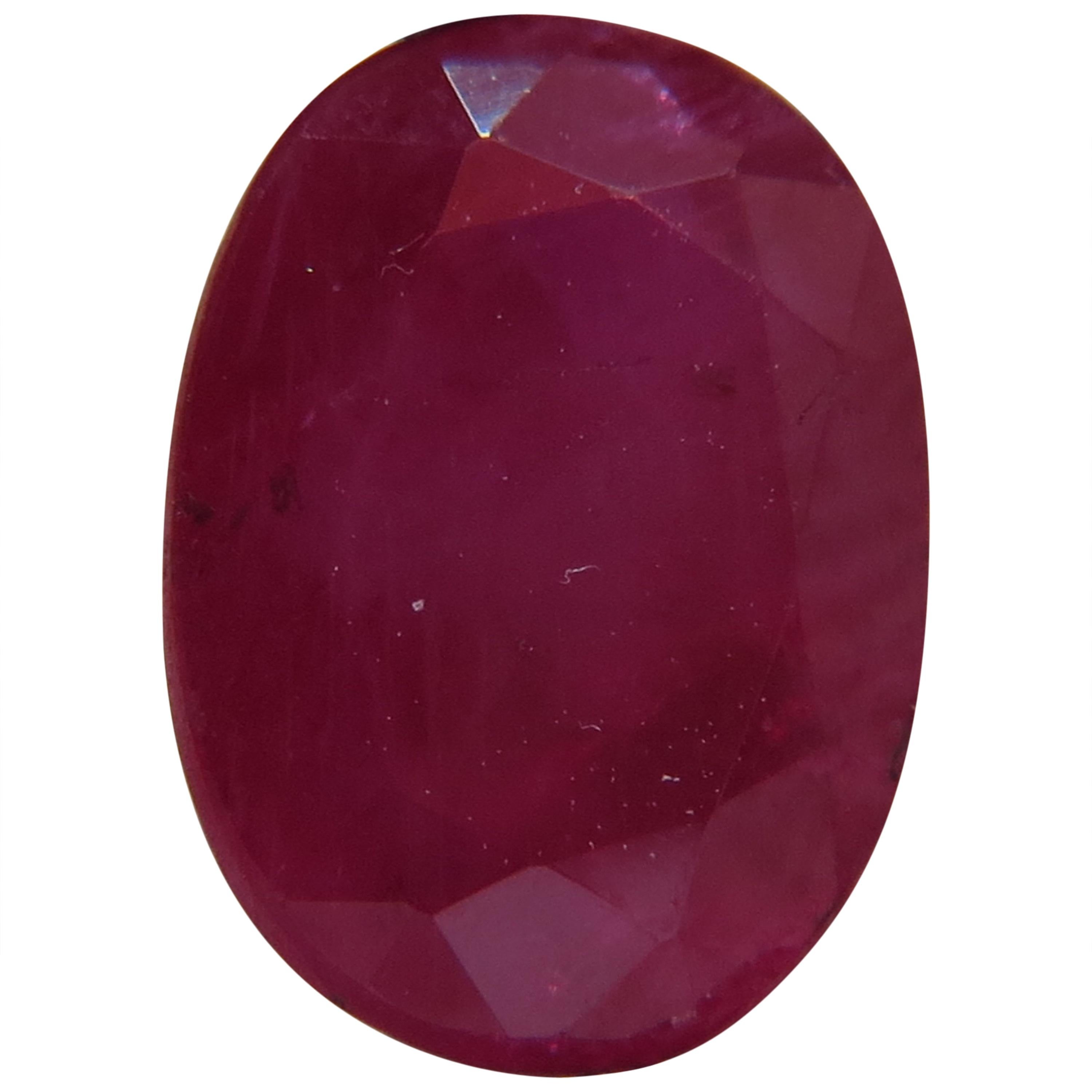 GIA Certified 3.59 Carat Natural Oval Ruby