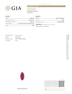 GIA Certified 3.59ct Marquise Ruby