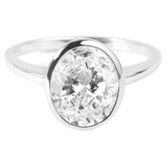 GIA Certified 3.5ct Oval-Cut Solitaire Diamond Ring in 18K White Gold  Signature