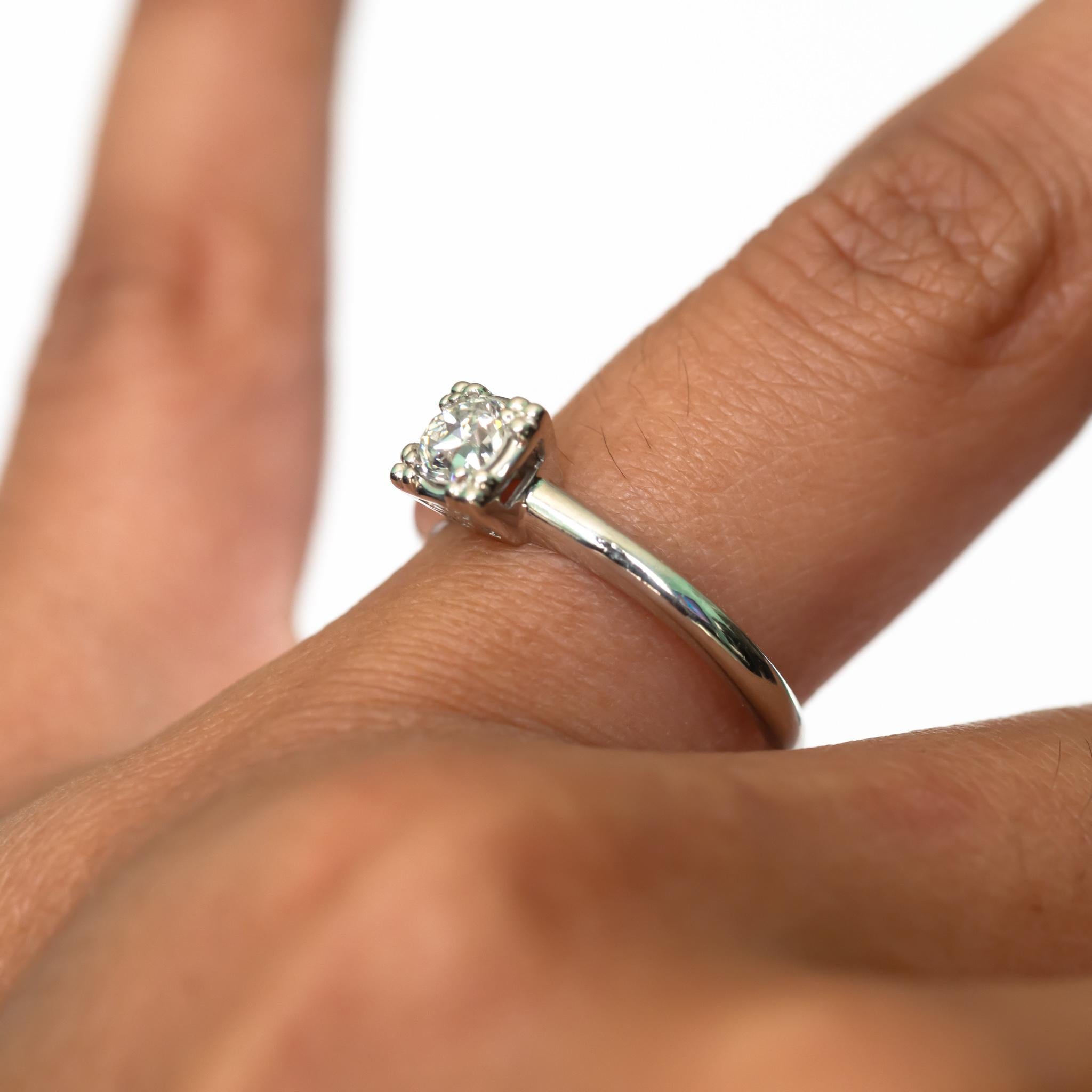 GIA Certified .36 Carat Diamond Platinum Engagement Ring In Good Condition For Sale In Atlanta, GA