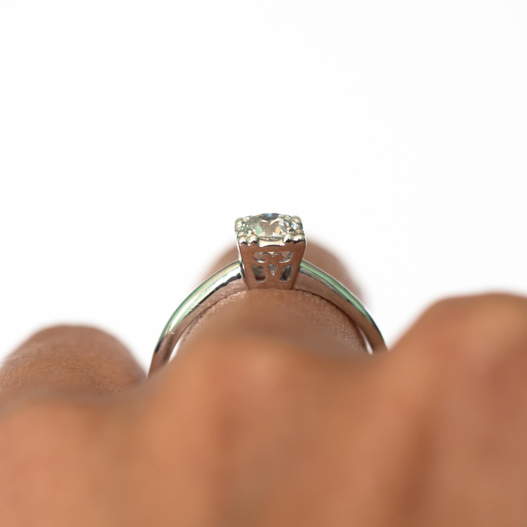 Women's or Men's GIA Certified .36 Carat Diamond Platinum Engagement Ring For Sale