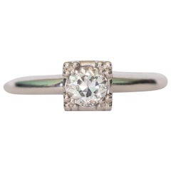 GIA Certified .36 Carat Diamond Platinum Engagement Ring