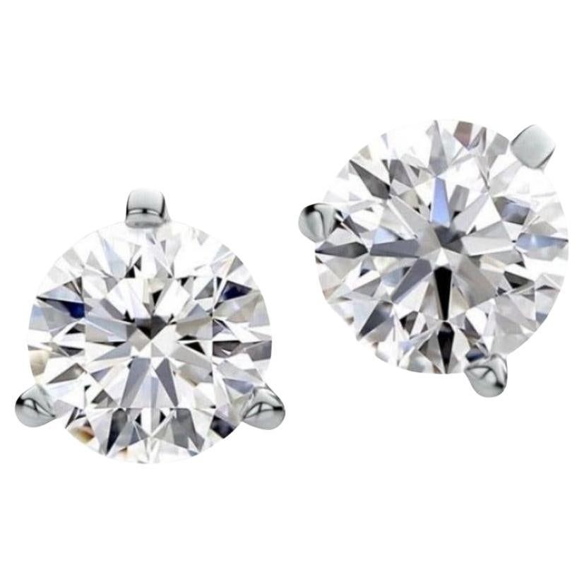 GIA Certified 3.60 Ct Internally Flawless Natural Diamonds  18K Gold Earrings  For Sale