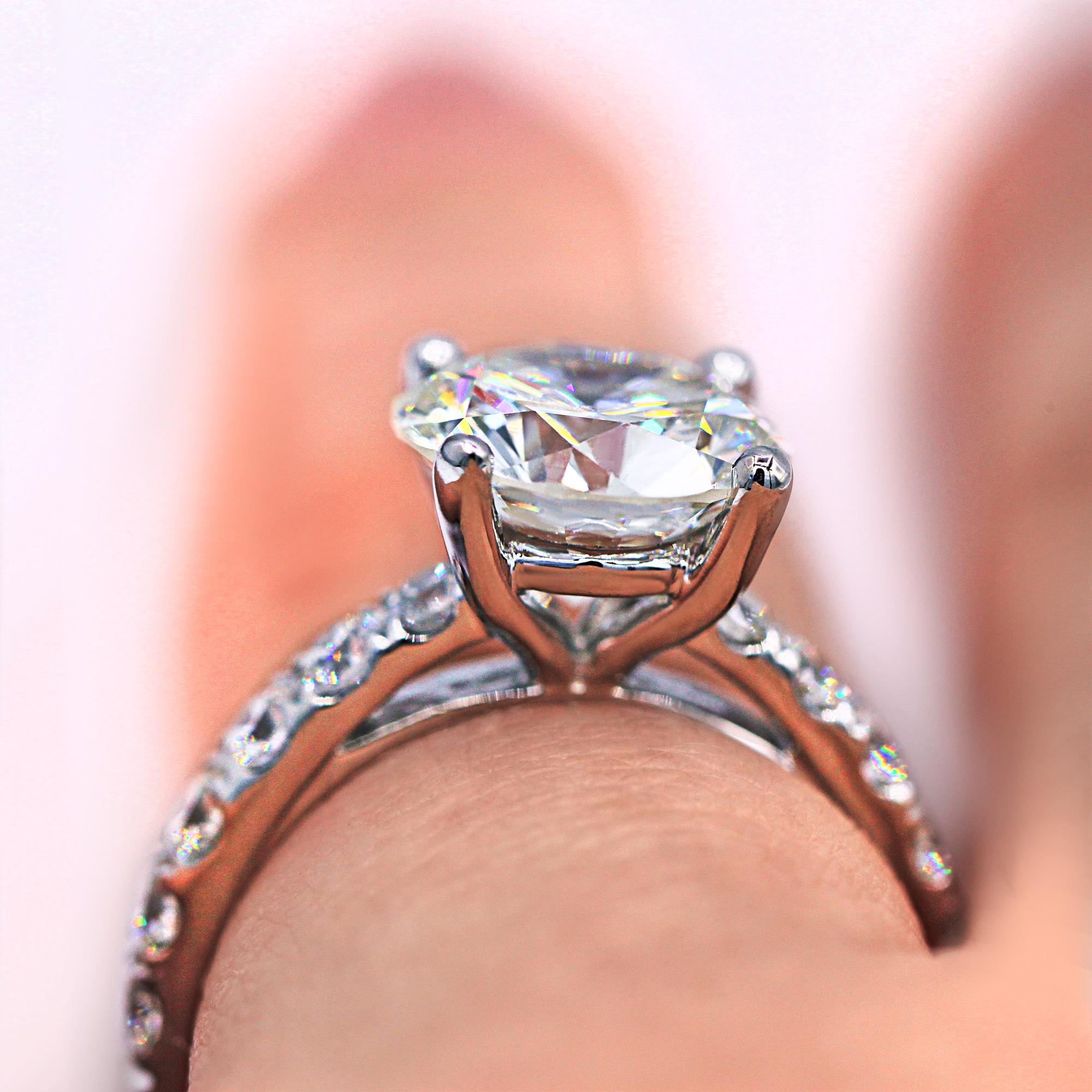 Women's GIA Certified 3.61 Carat E-SI Engagement Ring