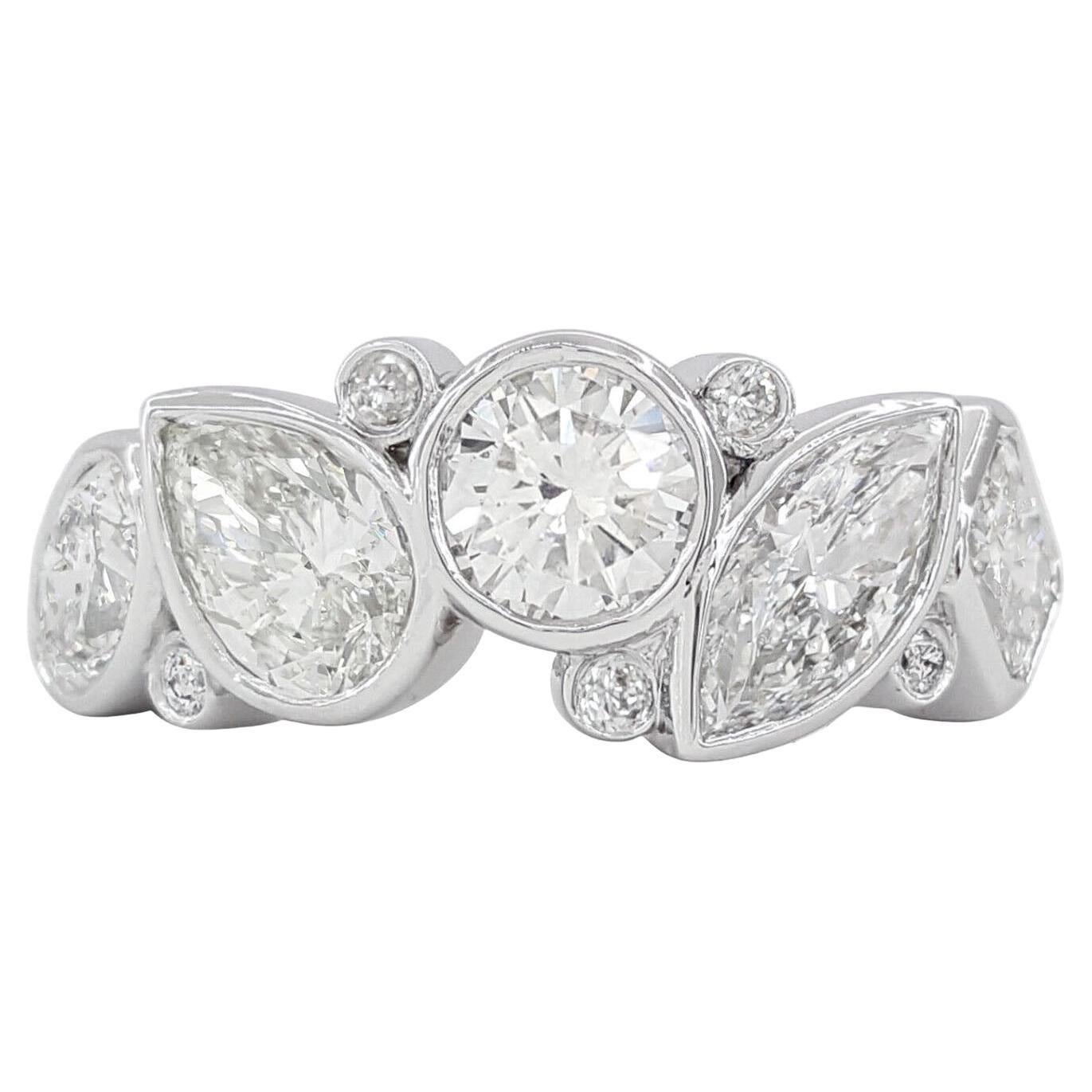  Bague en diamant certifié GIA de 3,62 carats, taille coussin, marquise, poire ou princesse
