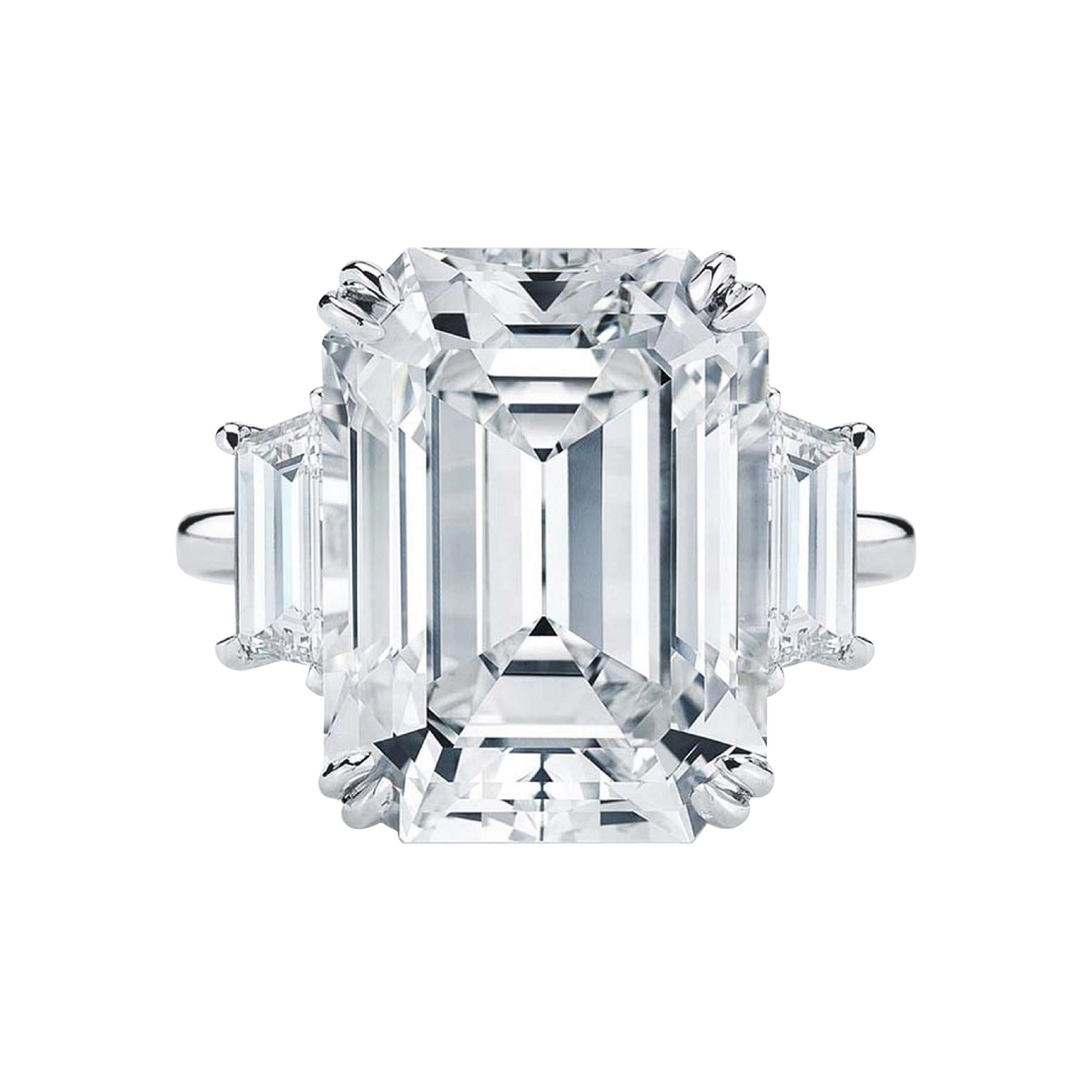 GIA Certified 4 Carat Emerald Cut Diamond Ring