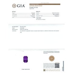 Natural Unheated Purple Sapphire Gemstone 3.62 carats with GIA Report